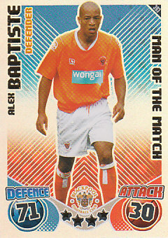 Alex Baptiste Blackpool 2010/11 Topps Match Attax Man of the Match #393